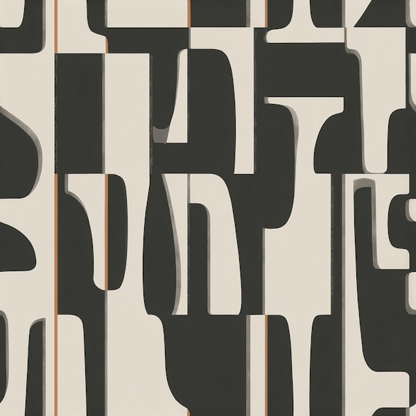 Modern Beige Black Geometry