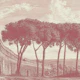 Magenta Toile Roman Aqueduct Landscape