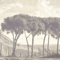 Sepia Toile Roman Aqueduct Landscape wallpaper