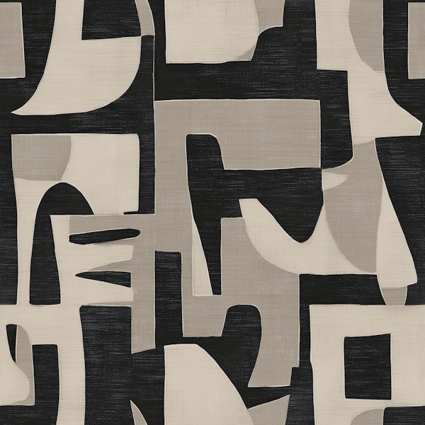 Modern Black Beige Geometric