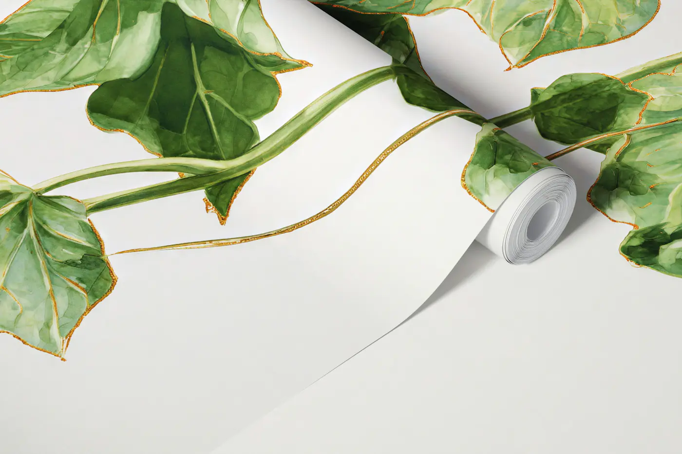 Ivy Trailing Branch Botanical Dark Green wallpaper roll