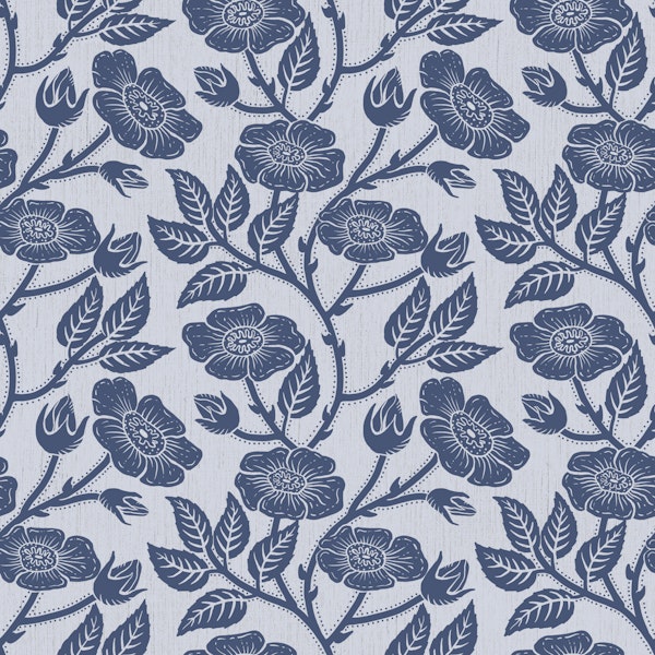 Vintage Indigo Rose Garden