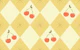 Retro Butter Yellow Cream Cherry Harlequin