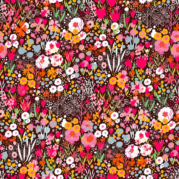 summer garden meadow ditsy Pink