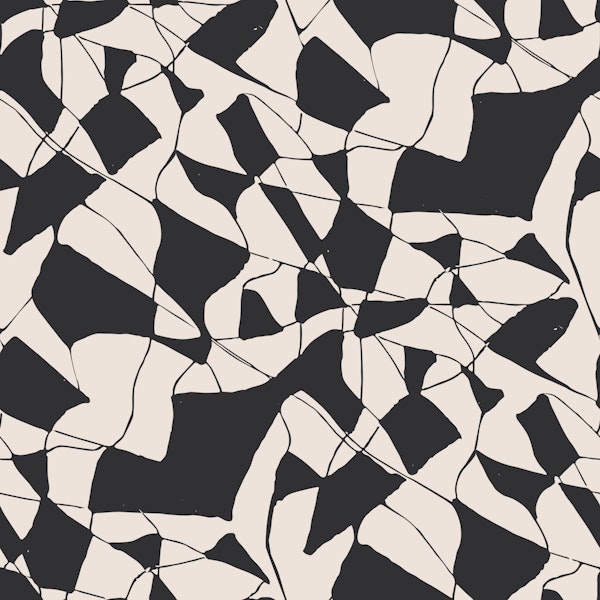 Black and OffWhite Terrazzo Mosaic