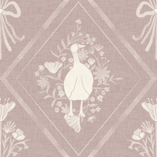 Blush Folk Goose Floral Pattern