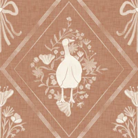 Terracotta Folk Goose papiers peint