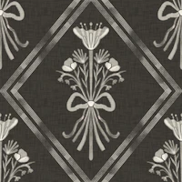 Charcoal Folk Bouquet behang