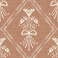 Terracotta Folk Bouquet behang