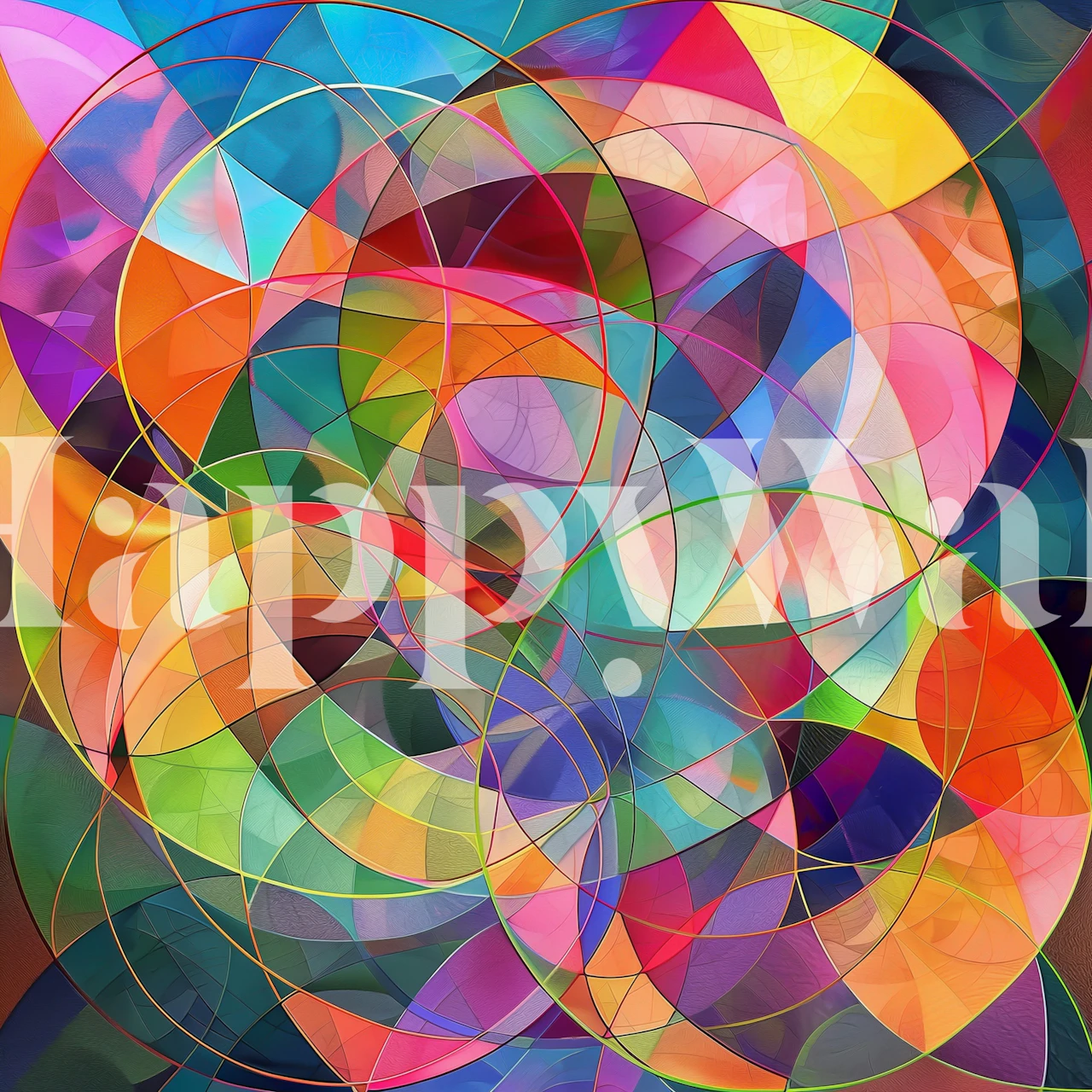 Modern Abstract Circle Mosaic carta da parati