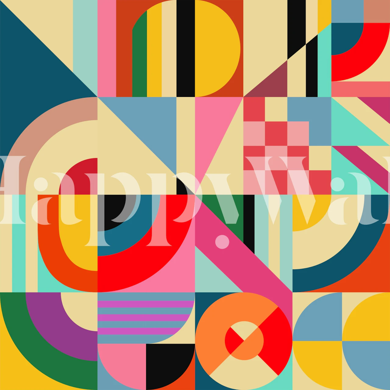 Bold Abstract Geometric Mosaic tapetit