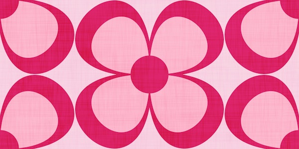 Large Groovy Geometric Floral Raspberry Pink