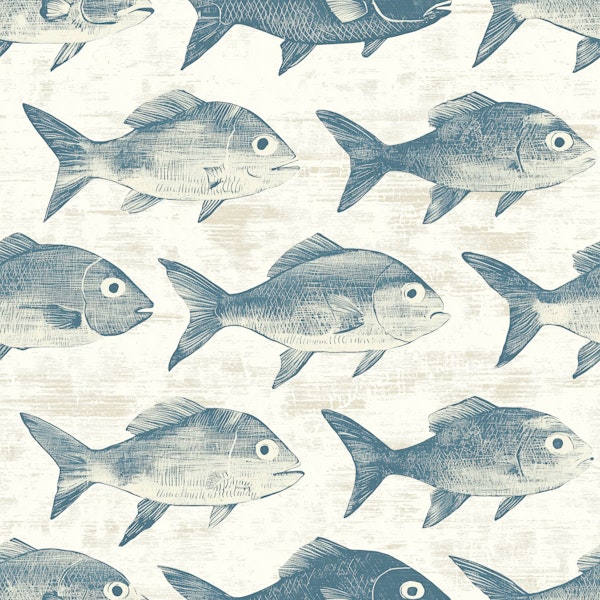 Vintage Nautical Fish Pattern