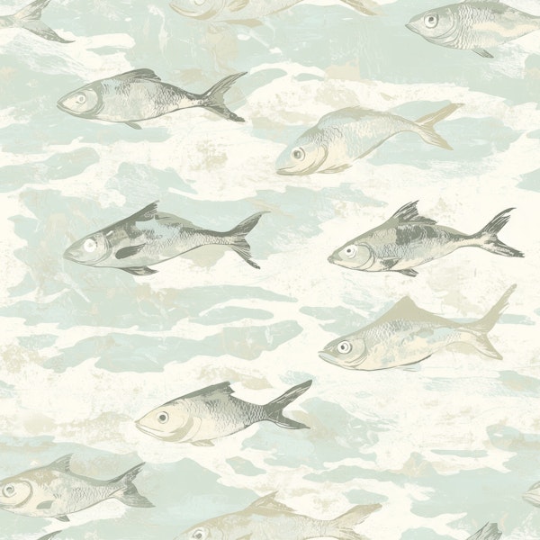 Seafoam Fish Swim Pattern