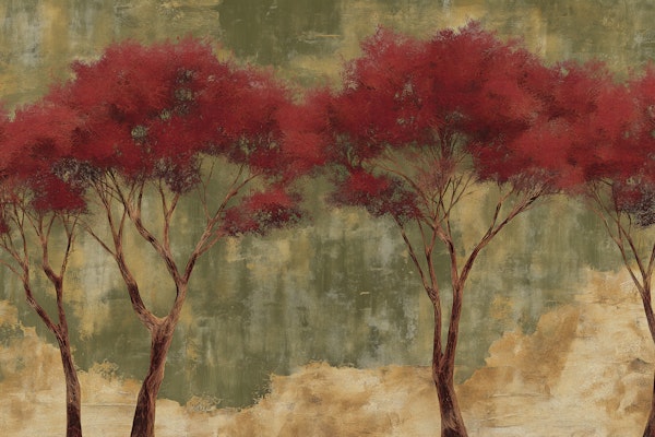 Crimson Grove Reflections