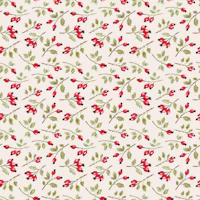 Botanical Rosehip Branches beige papel de parede