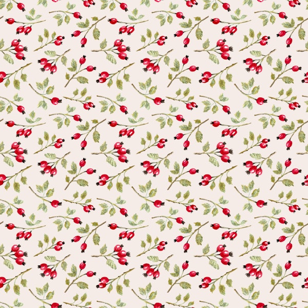 Botanical Rosehip Branches beige