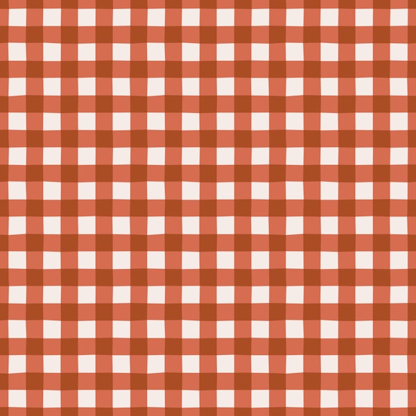 Orange Gingham Check