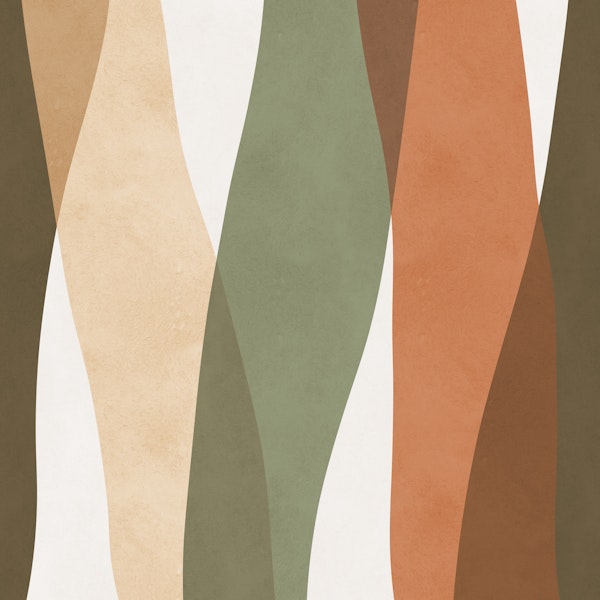 Retro Sage and Terracotta Waves
