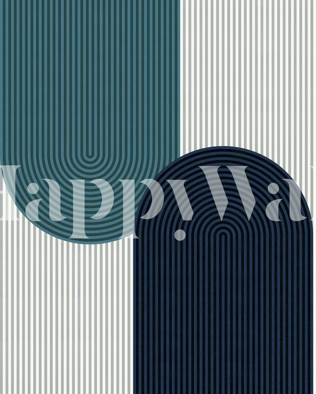 Mid Century Arch Lines wallpaper in a room