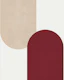 Retro Arch Lines Burgundy Beige