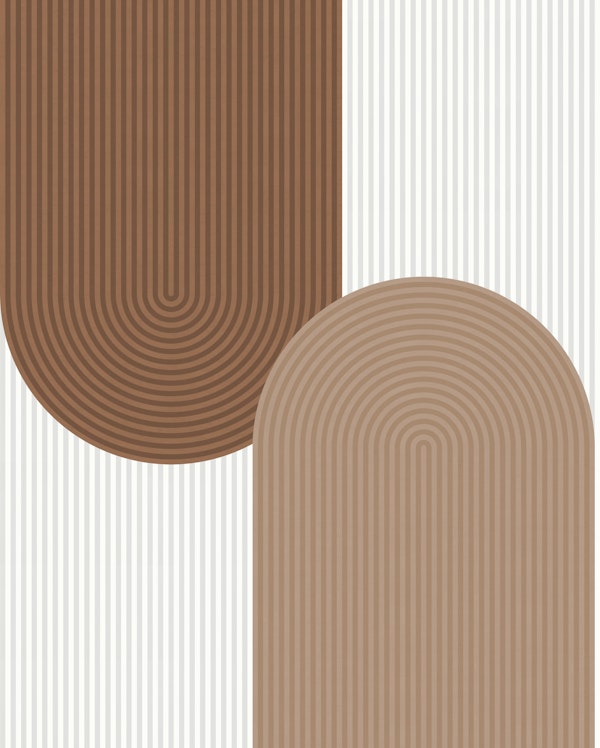 Retro Arch Lines in Warm Taupe