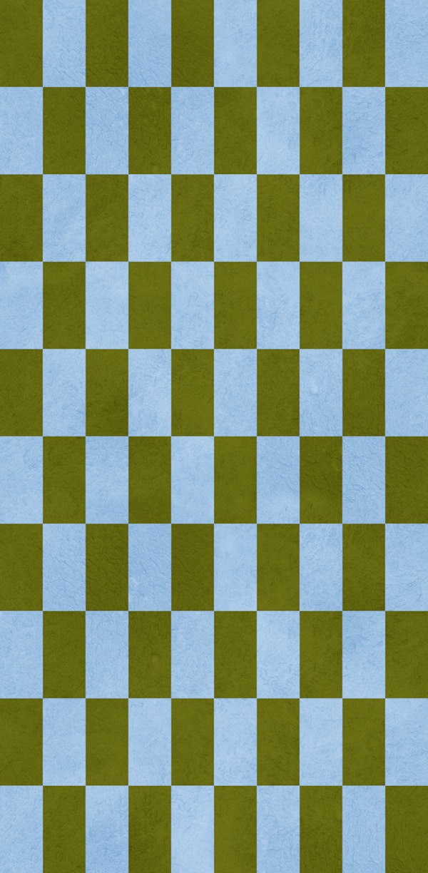 Sky Blue Olive Checkerboard