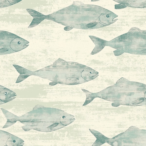 Ocean Fish Silhouette Pattern