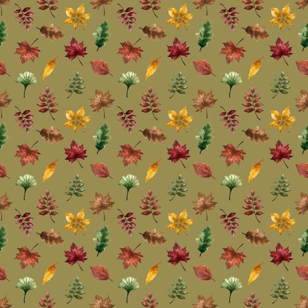 Autumn Leaves Olive Green