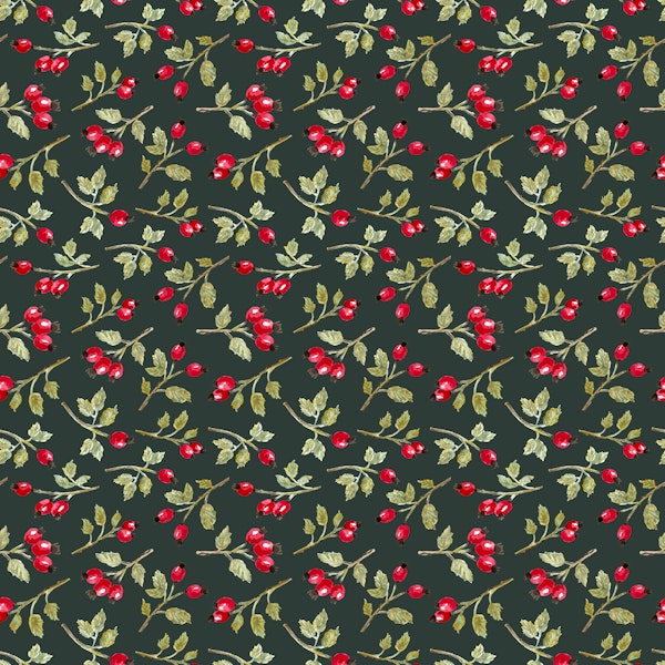 Botanical Rosehip Branches green