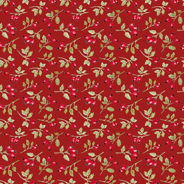 Botanical Rosehip Branches red