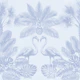 Blue Jungle Flamingos and Palms