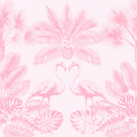 Candy Jungle Flamingos and Palms tapeta