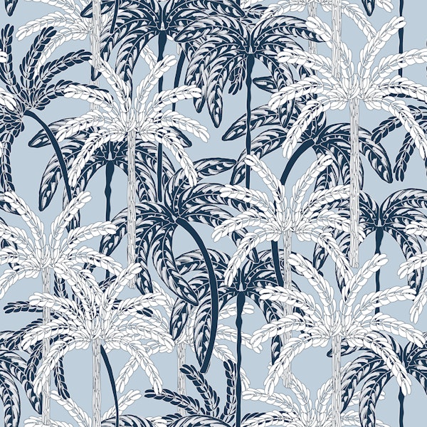 Tropical Palms in Blue