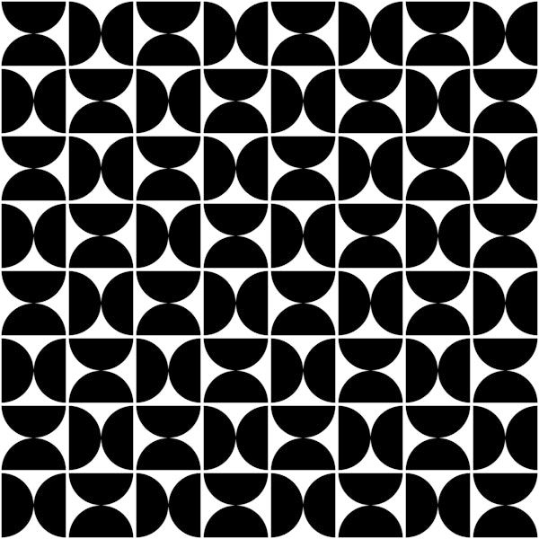Semicircles - Black and White - Small
