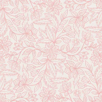 Soft Pink Botanical Linework carta da parati