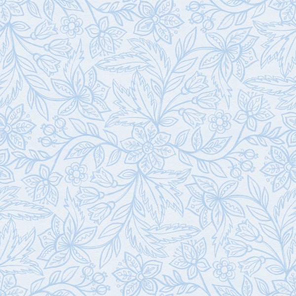 Powder Blue Botanical Sketch