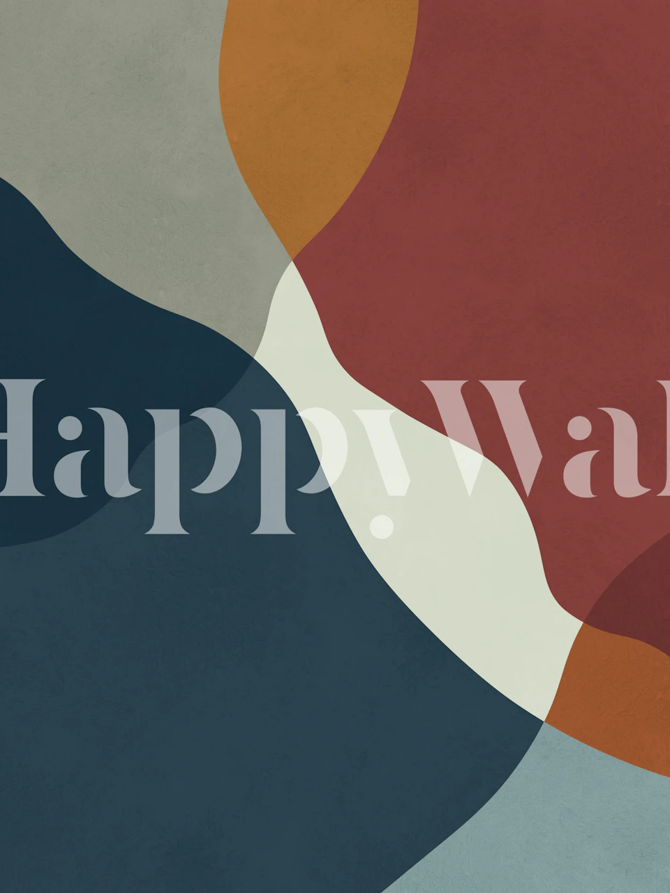 Mid Century Color Block Waves wallpaper in a room