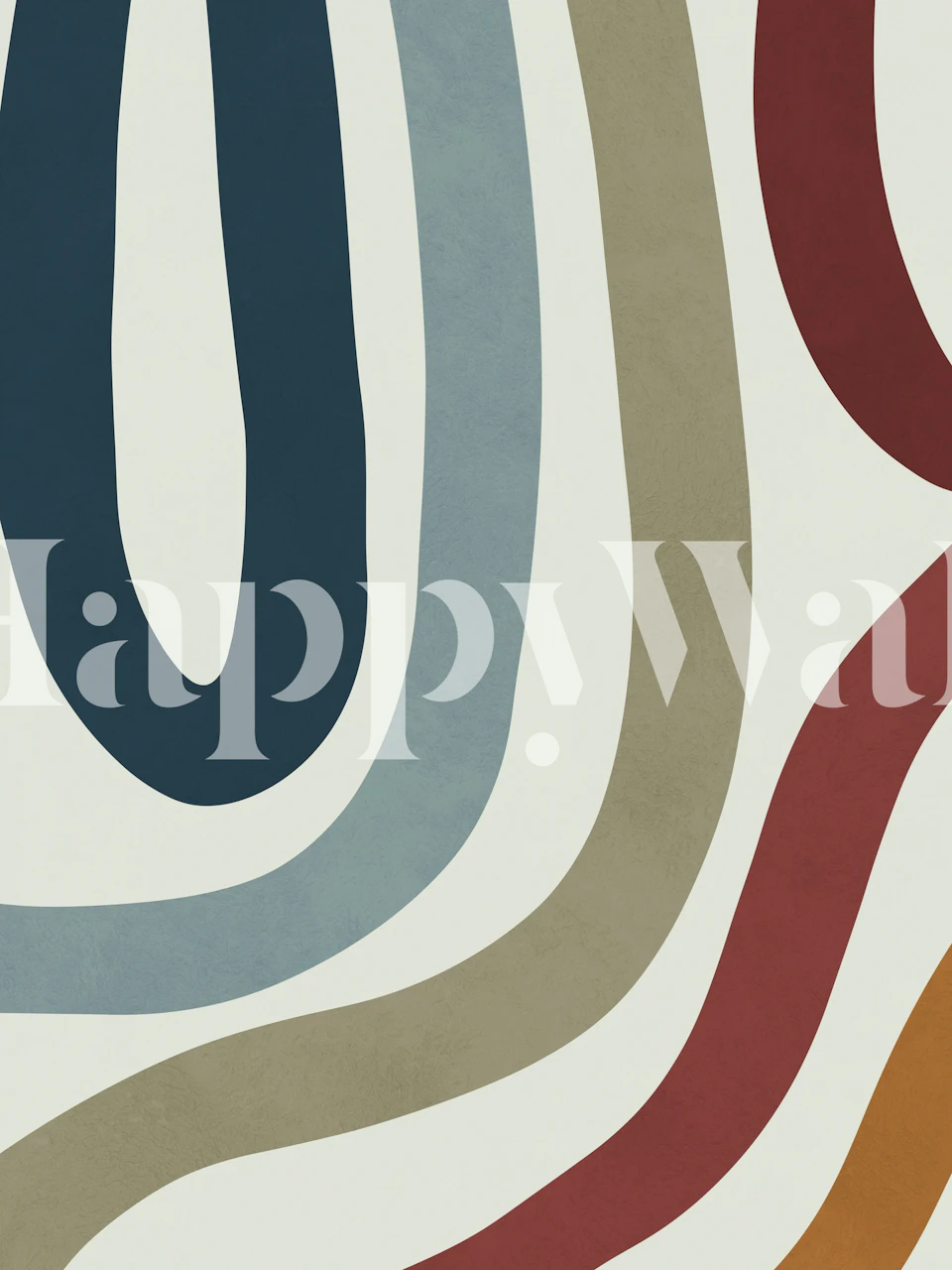 Retro Curved Lines Modern wallpaper in a room