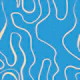 Mid Century Serene Flow Cream Azure Blue