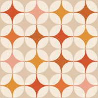 retro mod atomic squares - orange pink beige wallpaper