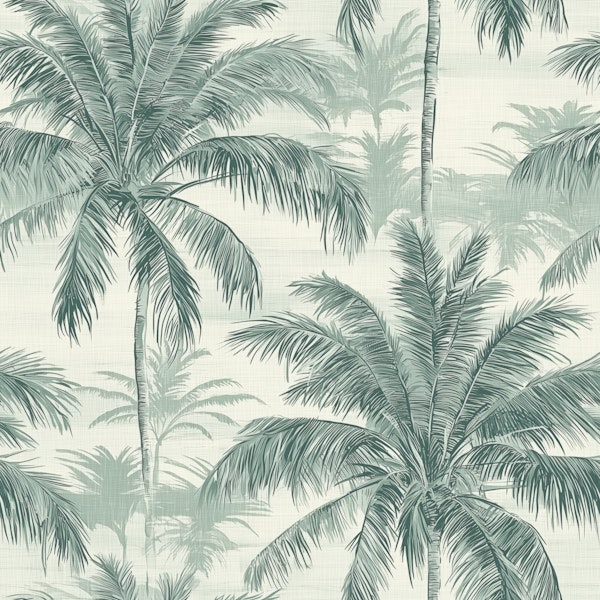 Sage Green Palm Forest Pattern