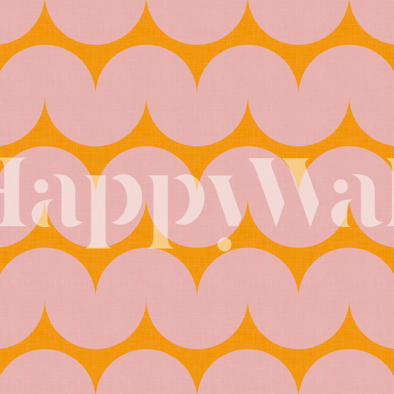 Bold blush pink and marigold geometric wallpaper