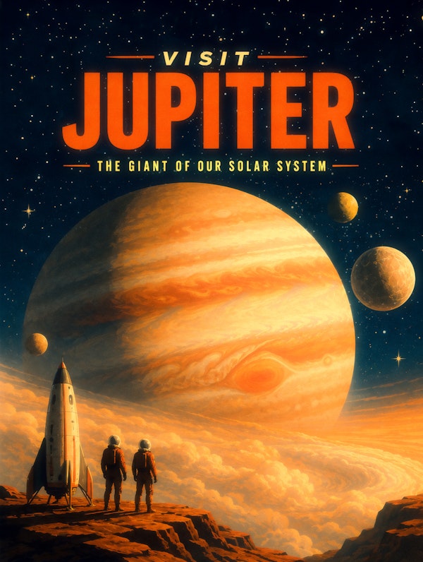 Visit Jupiter Space Travel Poster
