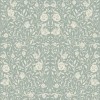Sage Blue Heirloom Floral Pattern wallpaper