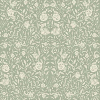 Sage Green Botanical Nursery Pattern wallpaper