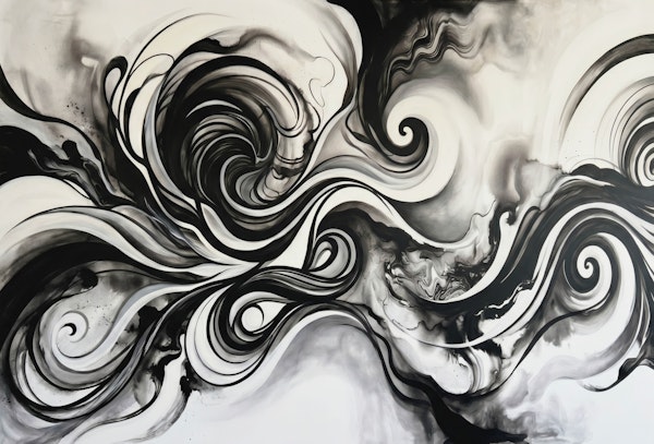 Monochrome Ink Swirl