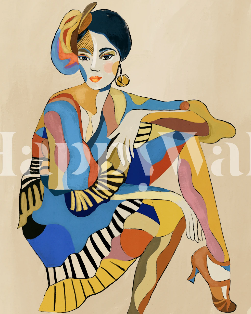 Cabaret Dancer wallpaper in a colorful room
