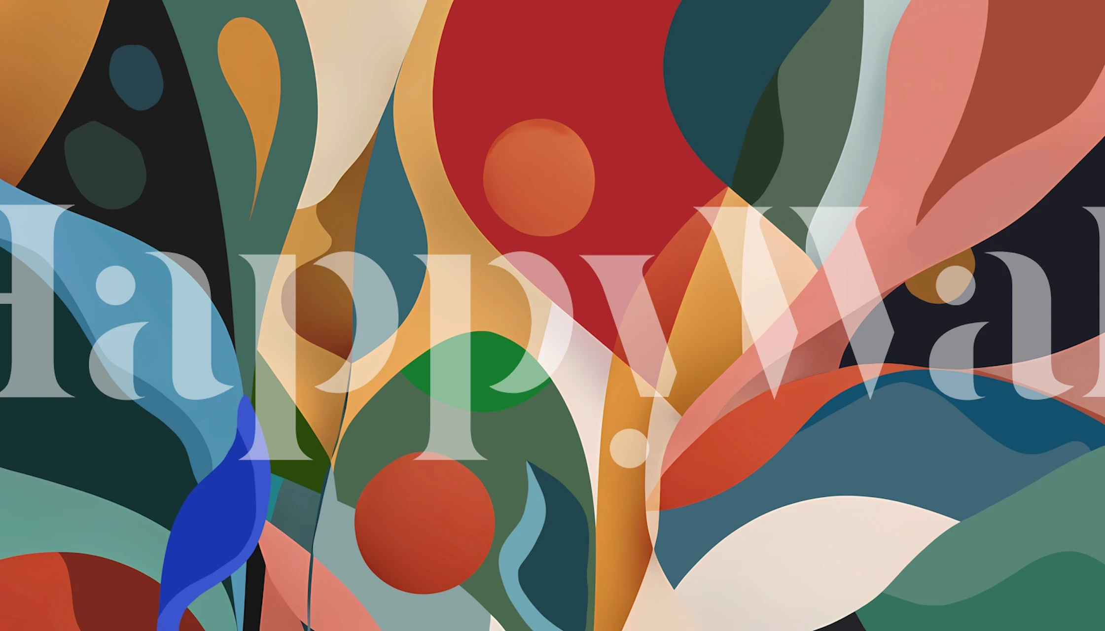 Modern Abstract Organic Shapes behang