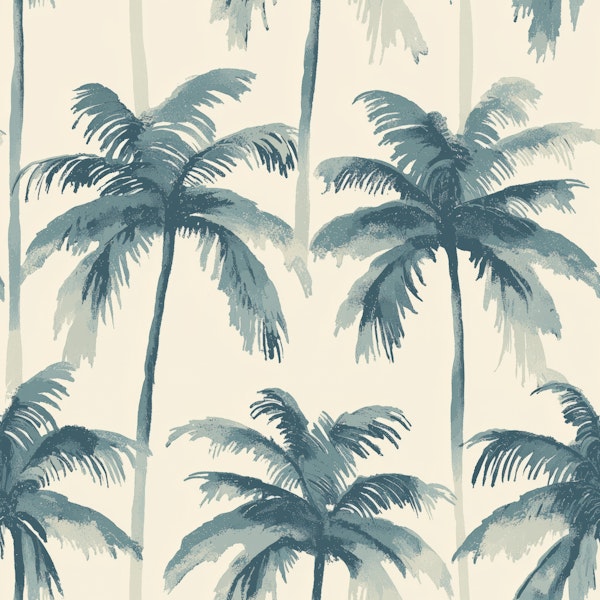 Blue Palm Tree Canopy Pattern